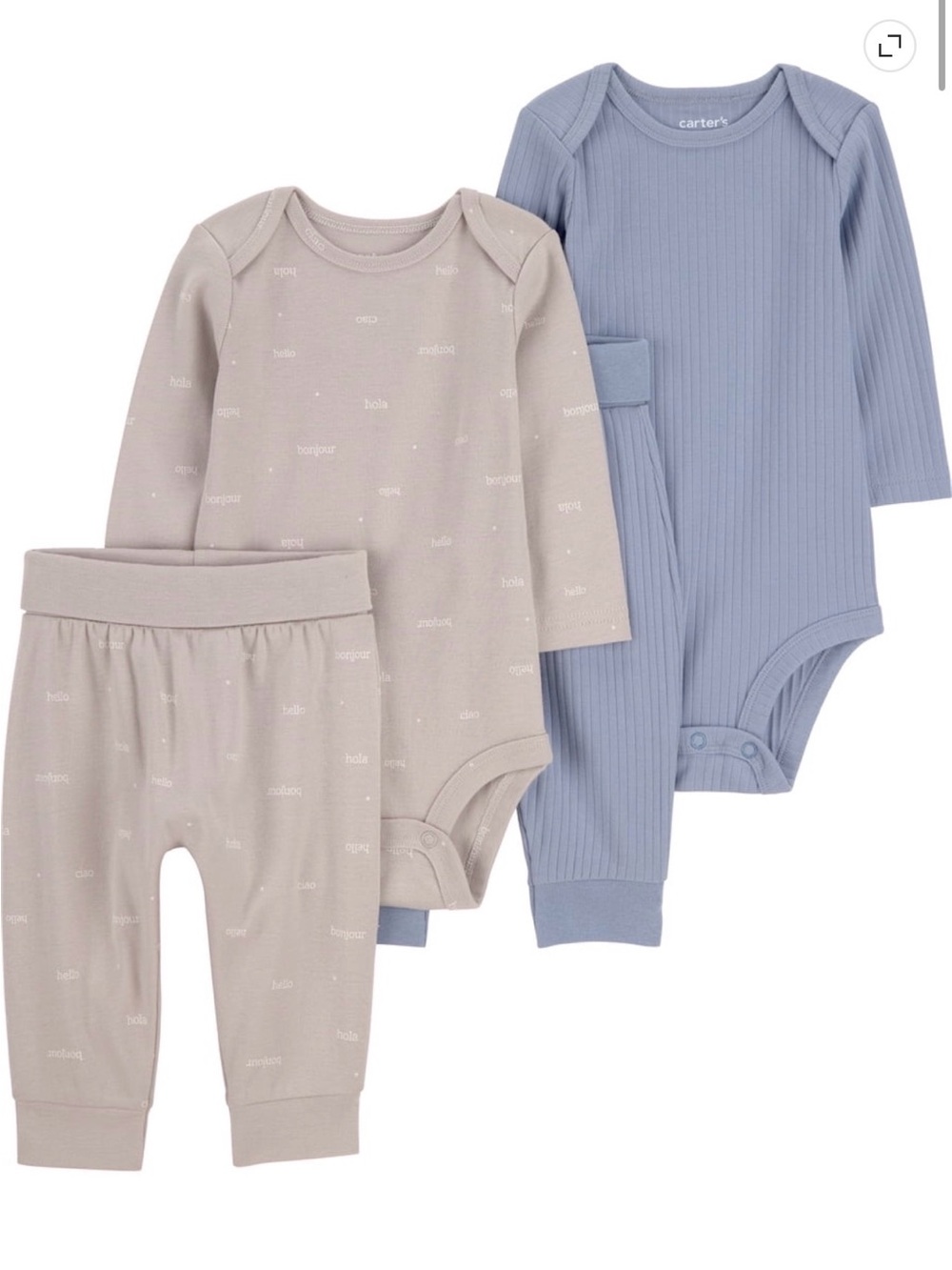 Carters baby onesie and pants sets